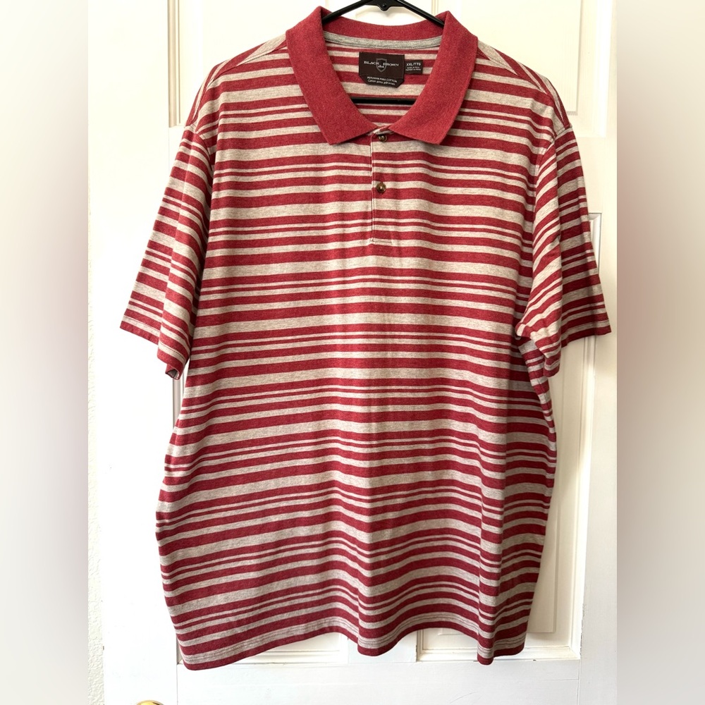 Black Brown 1826 XXL Peruvian Pima Cotton Striped Polo - NWOT